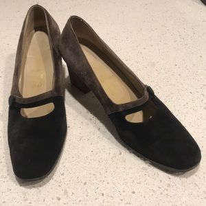 Salvatore Ferragamo Chocolate Suede Mary Janes